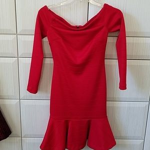Banana republic off the shoulder red bandage dress